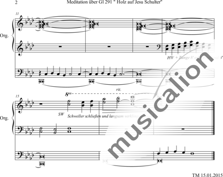 Maiworm, Thomas: Meditation über Gl 291 Holz auf Jesu Schultern - Orgel>mPed:2