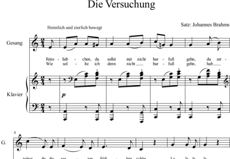 Brahms, Johannes: Die Versuchung - Solo>Sop+Klavier:0