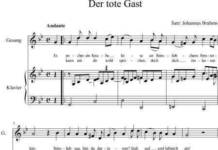 Brahms, Johannes: The Dead Guest - Solo>sop+Piano:0