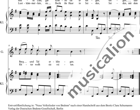 Brahms, Johannes: Es ritt ein Ritter - Solo>Sop+Klavier:1
