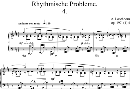 Löschhorn, Carl Albert: Rhythmic Problems (1) 4 - Piano:0