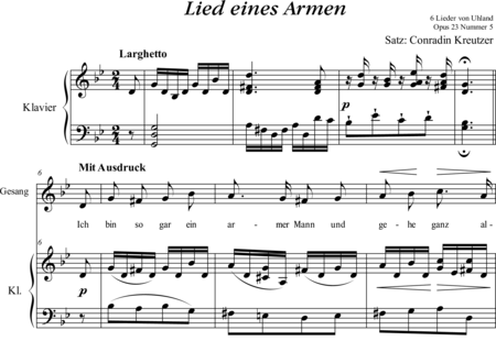 Kreutzer, Konradin: Lied eines Armen - Solo>Sop+Klavier:0