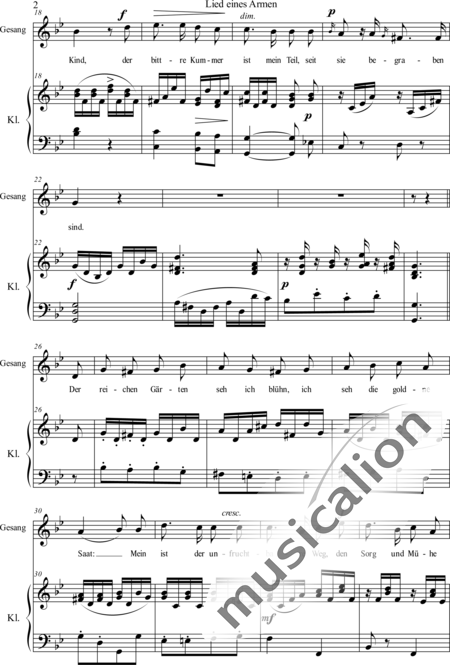 Kreutzer, Konradin: Lied eines Armen - Solo>Sop+Klavier:2