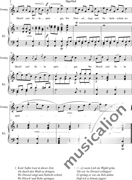 Kreutzer, Konradin: Jägerlied - Solo>sop+Piano:2