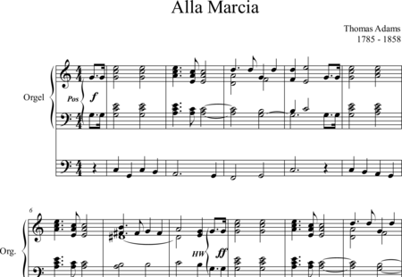 Adams, Thomas: Alla Marcia - Orgel>mPed:0