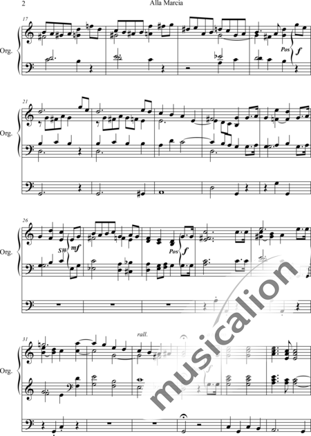Adams, Thomas: Alla Marcia - Orgel>mPed:2
