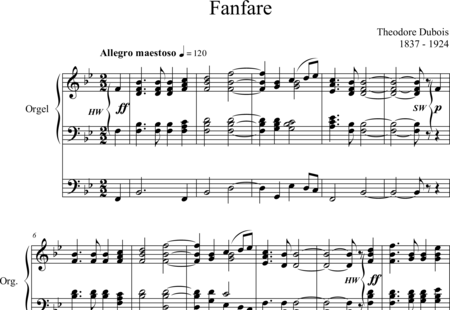 Dubois, Théodore
: Fanfare for Organ - Órgano>cPed:0