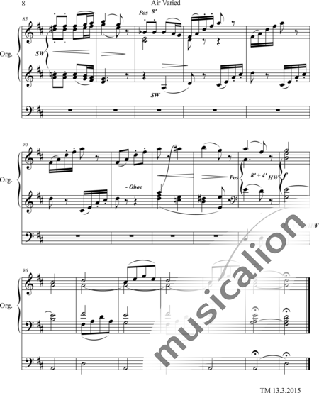 Adams, Thomas: Air Varied - Orgel>mPed:8