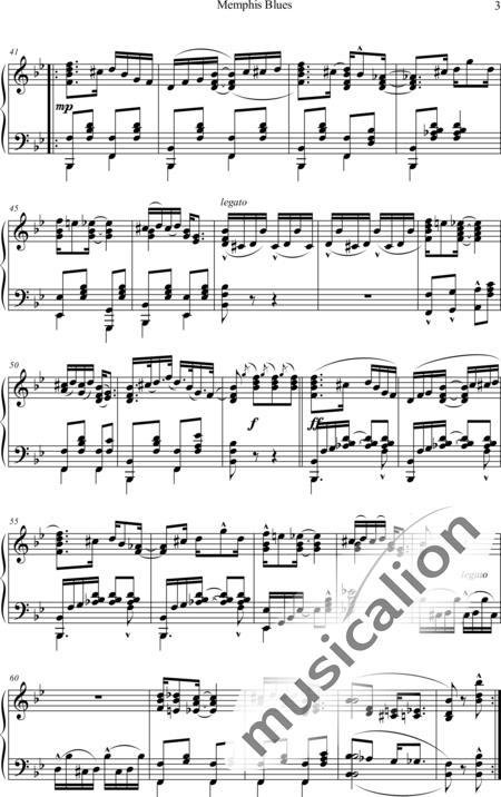 Handy, William Christopher: Memphis Blues - Klavier:3