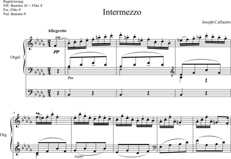 Callaerts, Joseph: Intermezzo b-moll - Orgel>mPed:0