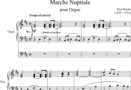 Wachs, Paul: Wedding Procession D Major - Órgano>cPed:0