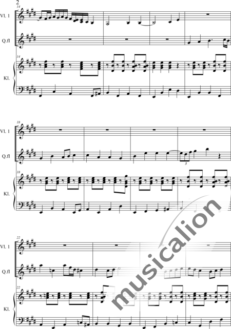 Weidner, Herb: Sun Flower Dance - Violín+Fl+Pno:2