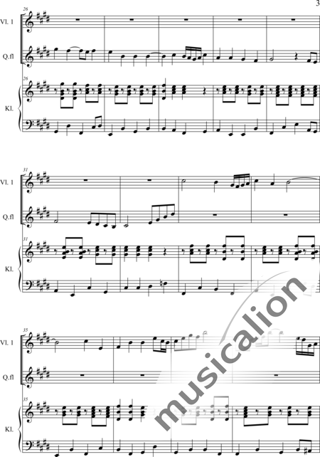 Weidner, Herb: Sun Flower Dance - Violín+Fl+Pno:3