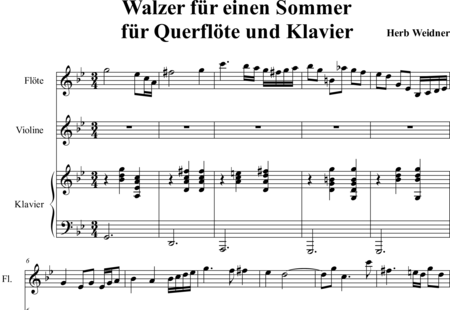 Weidner, Herb: Walzer für einen Sommer - Flöte+Kl+Vl:0