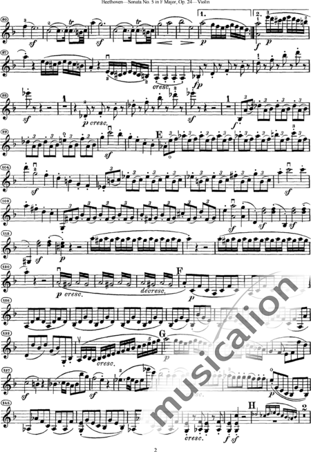 Beethoven, Ludwig van: Violinsonate ("Frühlingssonate") Nr. 5 in F-Dur 1. Satz - Violine+Klavier:2