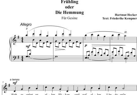 Hecker, Hartmut: Frühling oder die Hemmung - Solo>Sop+Klavier:0