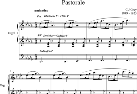 Grey, Charles John: Pastorale - Orgel>mPed:0