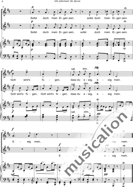 Dvorak, Antonin: Ich schwimm' dir davon - Solo>Sop2+Klavier 2:6