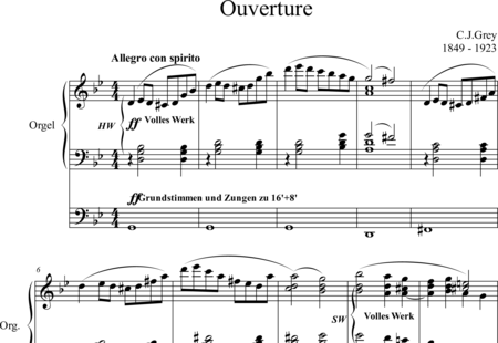 Grey, Charles John: Ouverture - Orgel>mPed:0