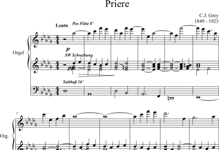 Grey, Charles John: Priere - Orgel>mPed:0