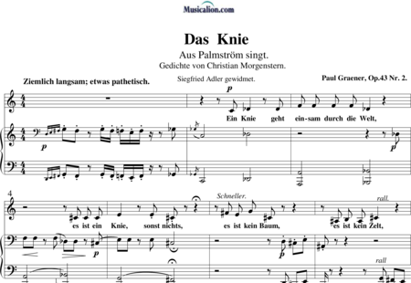 Graener, Paul: The Knee - Solo>bajo+Piano:0
