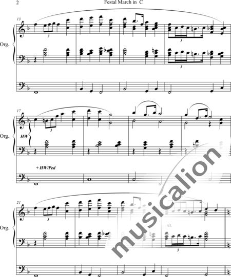 Grey, Charles John: Festal March - Órgano>cPed:2