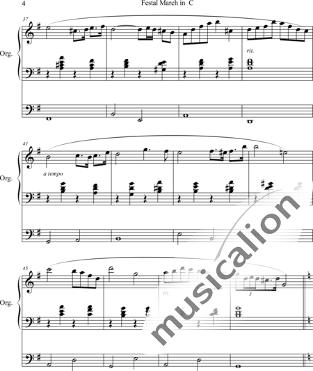 Grey, Charles John: Festal March - Órgano>cPed:4