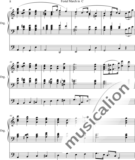 Grey, Charles John: Festal March - Órgano>cPed:8