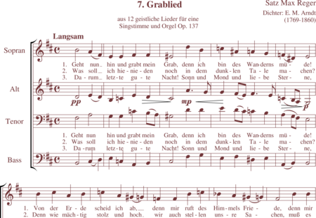 Reger, Max: Grablied - Chor>SATB:0