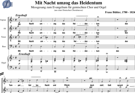 Bühler, Franz: With Night Moved Paganism (Mass Song for Gospel) - Choir>SATB+Organ:0