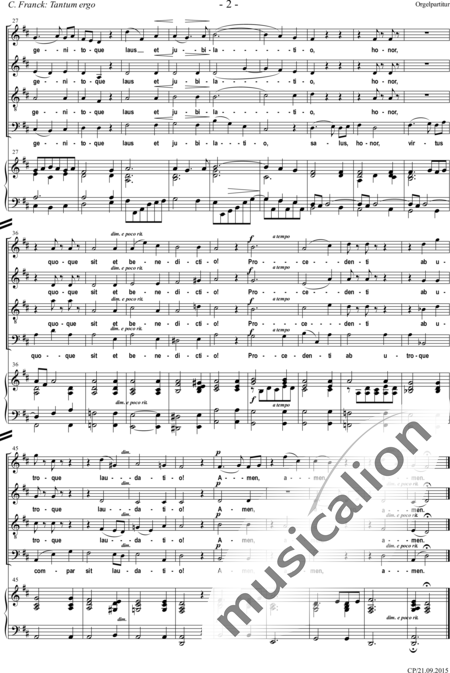Franck, César: Tantum ergo sacramentum (Sakramentshymnus) - Chor>SATB+Orgel:2
