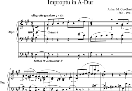 Goodhart, Arthur Murray: Improptu in A-Dur - Orgel>mPed:0