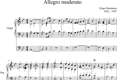 Hartmann, Hugo: Allegro Moderato B-Dur - Orgel>mPed:0