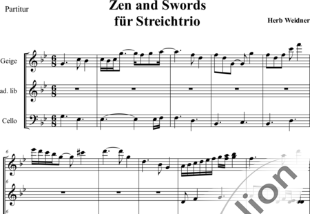 Weidner, Herb: Zen and Swords - Violine+Fl+Vc:0