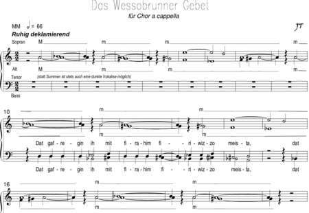 Tegtmeyer, Jörn: The Wessobrunn Prayer (Choir a cappella) - Choir>SATB:0