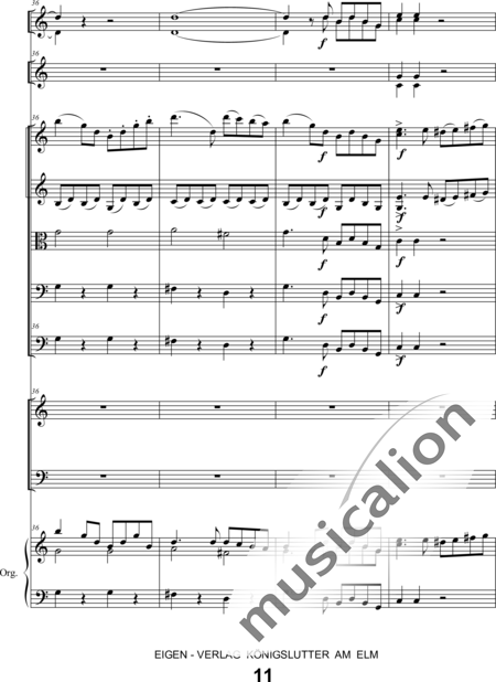 Schönfelder, F. E.: Cantata for Christmas First Movement - Coro>SATB+Clar2+Trp2+Org+[Vl2+Vla+Vc+Cb]:11