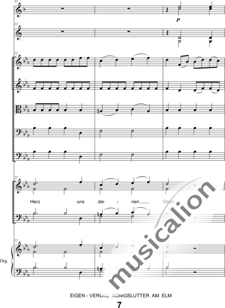 Schönfelder, F. E.: Whitsun Cantata First Movement - Coro>SATB+Clar2+Trp2+Org+[Vl2+Vla+Vc+Cb]:7