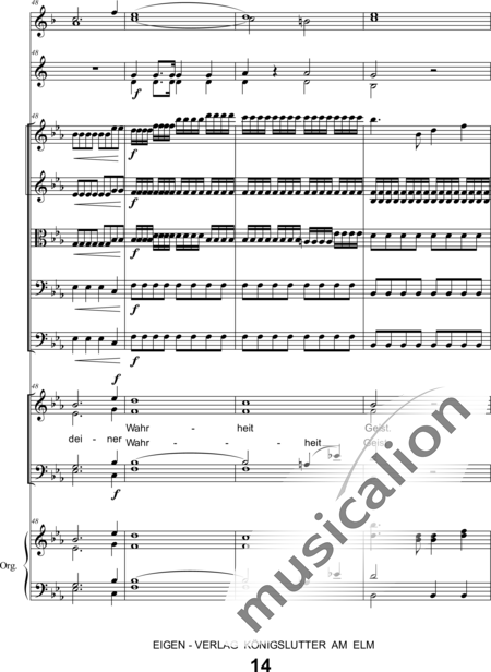 Schönfelder, F. E.: Whitsun Cantata First Movement - Coro>SATB+Clar2+Trp2+Org+[Vl2+Vla+Vc+Cb]:14
