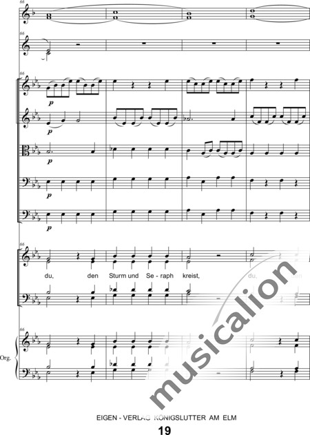 Schönfelder, F. E.: Whitsun Cantata First Movement - Coro>SATB+Clar2+Trp2+Org+[Vl2+Vla+Vc+Cb]:19