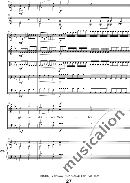 Schönfelder, F. E.: Whitsun Cantata First Movement - Coro>SATB+Clar2+Trp2+Org+[Vl2+Vla+Vc+Cb]:27