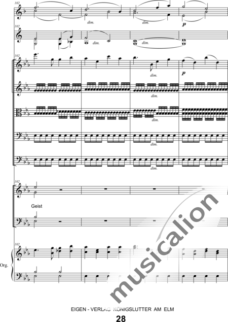Schönfelder, F. E.: Whitsun Cantata First Movement - Coro>SATB+Clar2+Trp2+Org+[Vl2+Vla+Vc+Cb]:28
