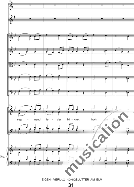 Schönfelder, F. E.: Whitsun Cantata First Movement - Coro>SATB+Clar2+Trp2+Org+[Vl2+Vla+Vc+Cb]:31