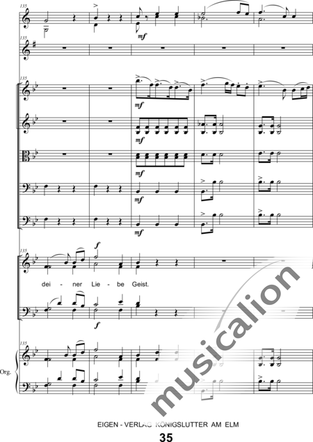 Schönfelder, F. E.: Whitsun Cantata First Movement - Coro>SATB+Clar2+Trp2+Org+[Vl2+Vla+Vc+Cb]:35