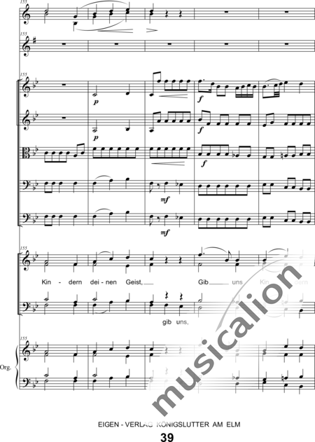 Schönfelder, F. E.: Whitsun Cantata First Movement - Coro>SATB+Clar2+Trp2+Org+[Vl2+Vla+Vc+Cb]:39