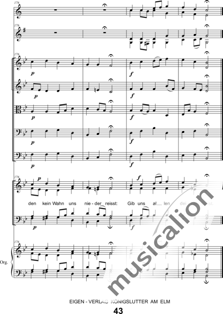 Schönfelder, F. E.: Whitsun Cantata First Movement - Coro>SATB+Clar2+Trp2+Org+[Vl2+Vla+Vc+Cb]:43