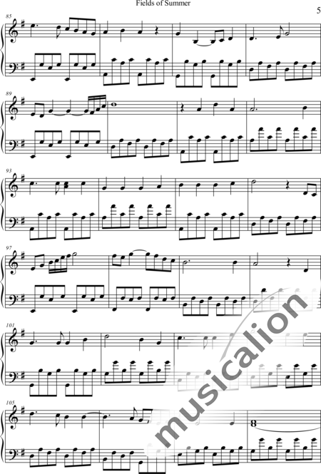 Weidner, Herb: Summer Fields - Piano:5