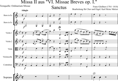 Gleißner, Franz: Sanctus - Coro>SATB+Cr2+BC+[Vl2+Vla+Vc]:0