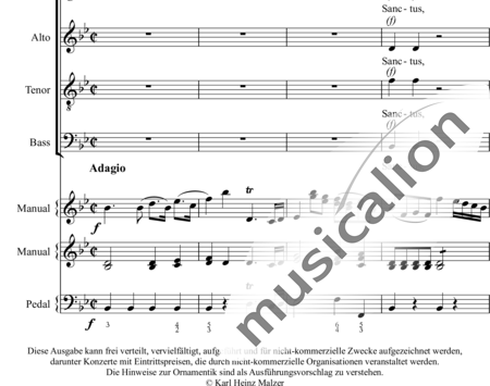 Gleißner, Franz: Sanctus - Coro>SATB+Cr2+BC+[Vl2+Vla+Vc]:1