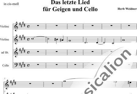Weidner, Herb: Das letzte Lied - Violin 3+Violoncello:0