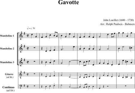 Loeillet, John : Gavotte - Mandoline 3:0